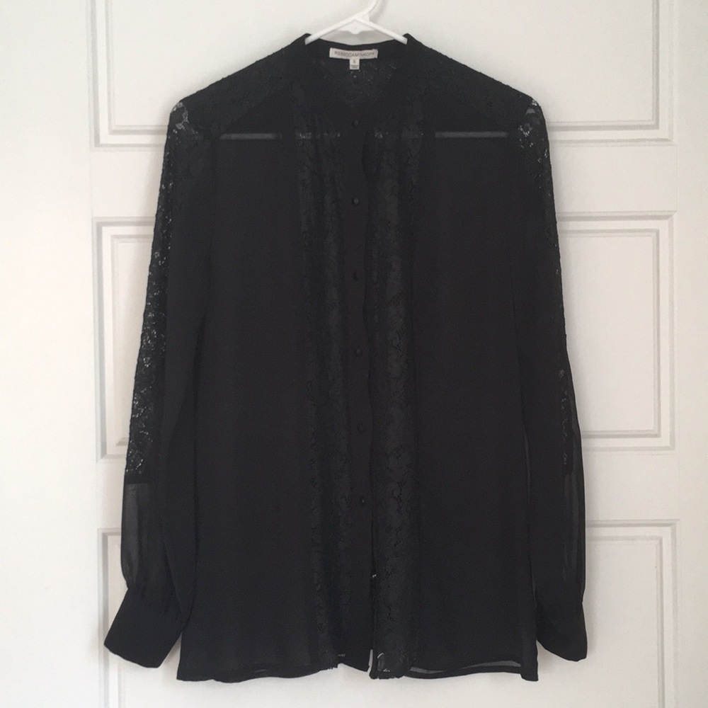 Rebecca minkoff see through bell sleeve blouse S
